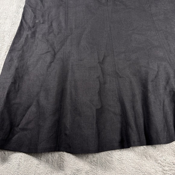 Sandro Sportswear Womens Black Linen Blend Flared A-Line Skirt Size 12 Pockets - Picture 3 of 8